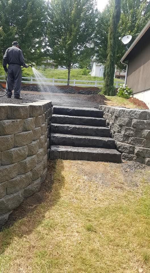 Landscape steps built by Morales Landscaping