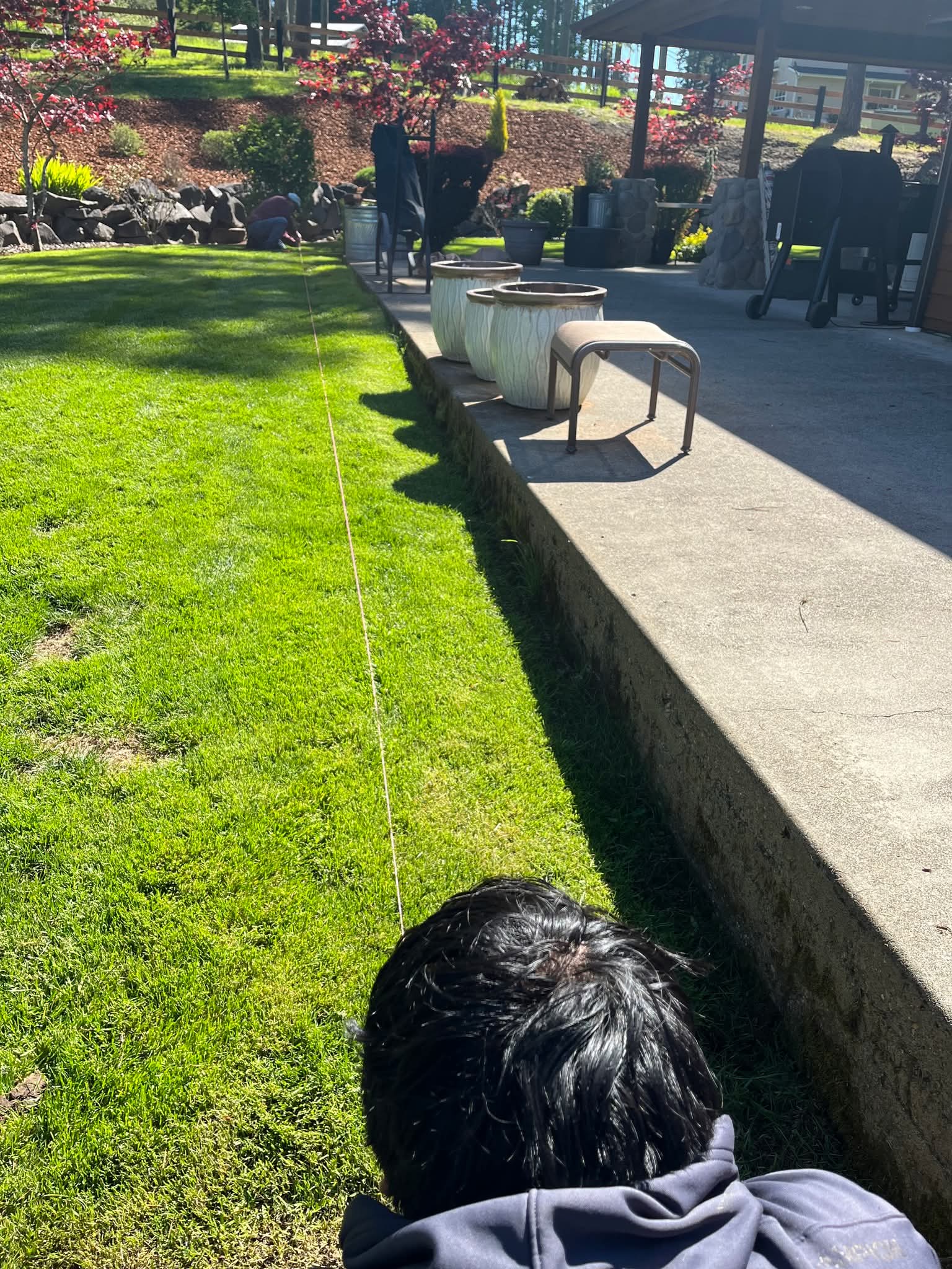 Clean lawn edging and landscape preparation